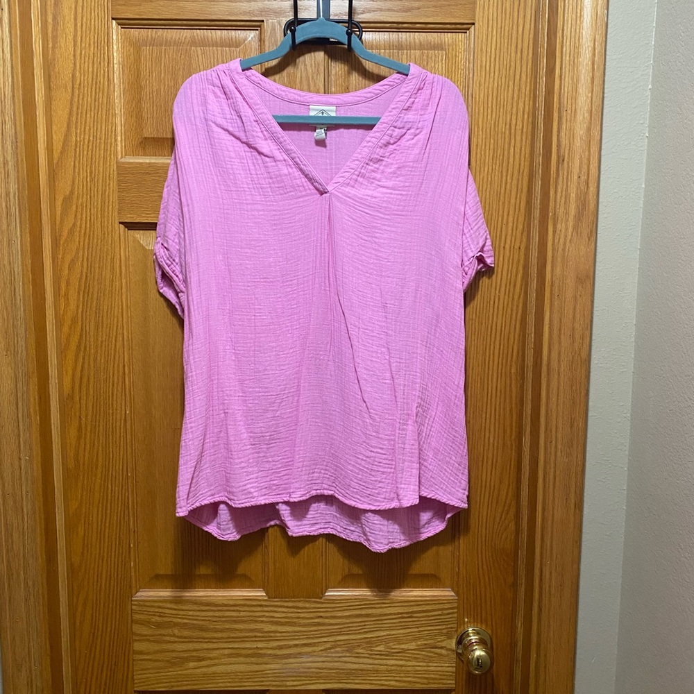 St. John's Bay Light Pink V-Neck Blouse